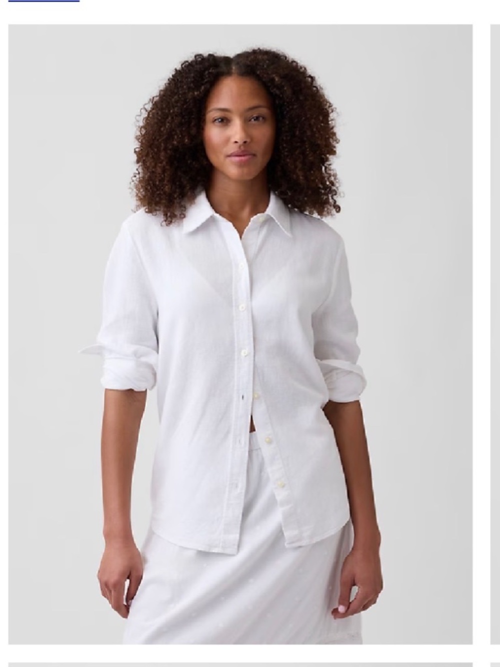 Gap Factory White Linen Button Down Shirt - size L